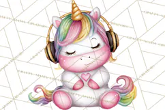 Cute Cozy Unicorn PNG Clipart for Reading, Tea and Relaxing Product Image 3