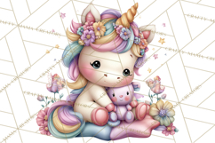 Cute Cozy Unicorn PNG Clipart for Reading, Tea and Relaxing Product Image 2