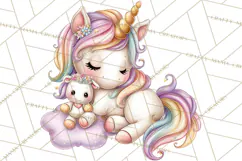 Cute Cozy Unicorn PNG Clipart for Reading, Tea and Relaxing Product Image 3