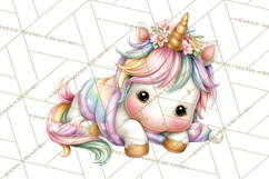 Cute Cozy Unicorn PNG Clipart for Reading, Tea and Relaxing Product Image 2