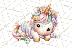 Cute Cozy Unicorn PNG Clipart for Reading, Tea and Relaxing Product Image 2