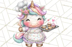 Cute Cozy Unicorn PNG Clipart for Reading, Tea and Relaxing Product Image 5