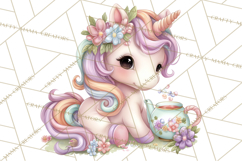 Cute Cozy Unicorn PNG Clipart for Reading, Tea and Relaxing Product Image 3