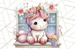 Cute Cozy Unicorn PNG Clipart for Reading, Tea and Relaxing Product Image 5