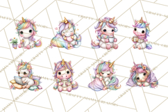 Cute Cozy Unicorn PNG Clipart for Reading, Tea and Relaxing Product Image 2