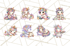 Cute Cozy Unicorn PNG Clipart for Reading, Tea and Relaxing Product Image 3