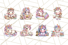 Cute Cozy Unicorn PNG Clipart for Reading, Tea and Relaxing Product Image 7