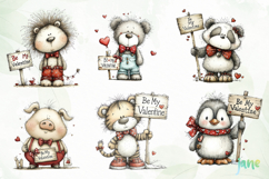 Cozy Valentine Animals Clipart Bundle Product Image 5