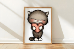 Cozy Valentine British Shorthair Cat PNG Product Image 3