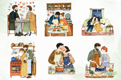 Cozy Valentine Couples Clipart Bundle Product Image 11
