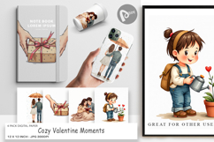 Cozy Valentine Moments Digital Paper Product Image 1