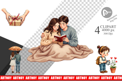 Cozy Valentine Moments Clipart Product Image 1