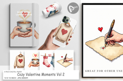 Cozy Valentine Moments Digital Paper Product Image 1
