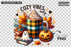 cozy vibes clipart, plaid pumpkin png, fall mug sublimation, rustic autumn design, farmhouse pumpkin clipart, cozy fall png, thanksgiving clipart design, autumn plaid design, pumpkin spice mug png, cozy autumn clipart