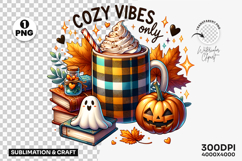 cozy vibes clipart, plaid pumpkin png, fall mug sublimation, rustic autumn design, farmhouse pumpkin clipart, cozy fall png, thanksgiving clipart design, autumn plaid design, pumpkin spice mug png, cozy autumn clipart