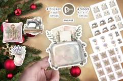 Cozy Vintage Holiday Hearth Sticker Product Image 1