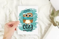 Cozy Weather Sublimation | Cute Winter Owl Illustration Product Image 3