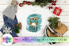 Cozy Weather Sublimation | Cute Winter Owl Illustration Product Image 1