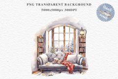 Cozy Winter Book Corner Clipart PNG Cottagecore Aesthetic Scrapbooking boho interior table desk Transparent art workshop designs sublimation printable collage watercolor cozy winter book worn Corner, reading PNG,  jpeg boho interior table, sofa room