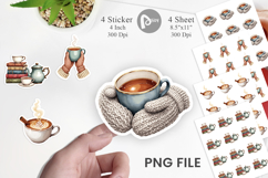 Cozy Winter Cafe Sticker Product Image 1
