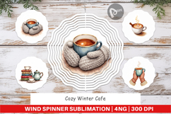 Cozy Winter Cafe Wind Spinner Product Image 1