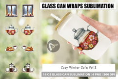 Cozy Winter Cafe Glass Can Product Image 1