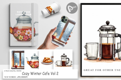 Cozy Winter Cafe Digital Paper Product Image 1