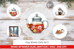 Cozy Winter Cafe Wind Spinner Product Image 1