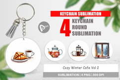 Cozy Winter Cafe Keychain Product Image 1