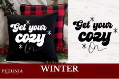 Winter svg cut file being used as a Christmas pillow print
