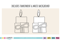 Holiday outline illustrations for Cricut Silhouette and coloring