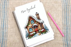 Watercolor Cozy Winter Cottage Clipart Bundle Product Image 3