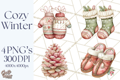 Cozy Winter Christmas Clipart Clip Art Illustrations Product Image 1