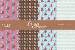 Cozy winter digital paper collection with soft seasonal patterns