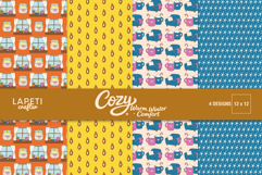 hygge digital paper hot cocoa patterns