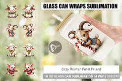 Winter Farm Friends Glass Can Product Image 1