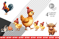 Winter Farm Friends Clipart Product Image 1