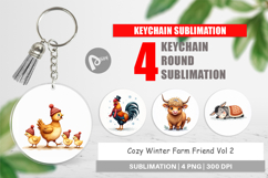 Winter Farm Friends Keychain Product Image 1