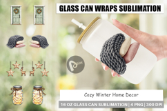 Cozy Winter Home Decor Glass Can Product Image 1