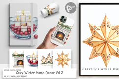 Cozy Winter Home Decor Digital Paper Product Image 1