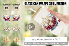 Cozy Winter Home Decor Glass Can Product Image 1