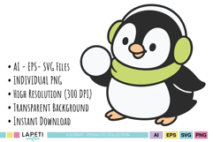 holiday penguin clipart cute winter graphics