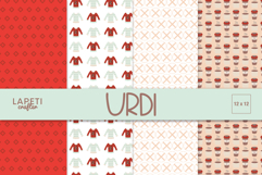 Cozy winter digital papers featuring sweaters, coffee cups, and soft holiday patterns.