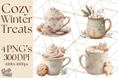 Winter Treats &amp; Drinks Clipart PNG, Neutral Winter Food Png Product Image 1