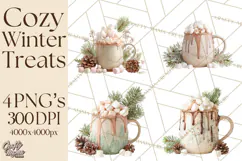 Winter Treats & Drinks Clipart PNG, Neutral Winter Food Png Product Image 1