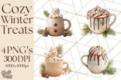 Winter Treats &amp; Drinks Clipart PNG, Neutral Winter Food Png Product Image 1
