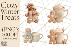 Winter Treats & Drinks Clipart PNG, Neutral Winter Food Png Product Image 1
