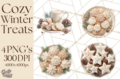 Winter Treats &amp; Drinks Clipart PNG, Neutral Winter Food Png Product Image 1