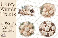 Winter Treats & Drinks Clipart PNG, Neutral Winter Food Png Product Image 1