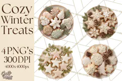 Winter Treats & Drinks Clipart PNG, Neutral Winter Food Png Product Image 1